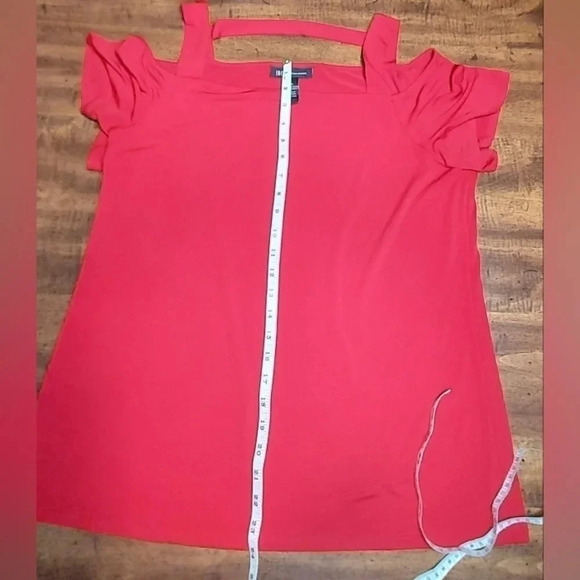 INC Women's Short Sleeve Cold Shoulder Red Blouse Size XL - Picture 7 of 7